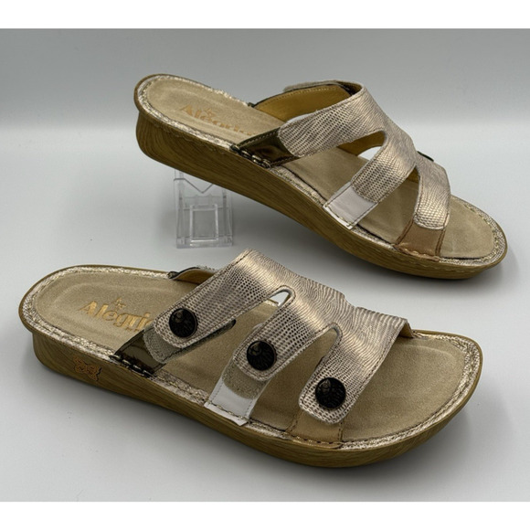 Alegria Shoes - Alegria Venice Sandals Women's Size 9 (39) Gold Your Own Way Leather Comfort NIB